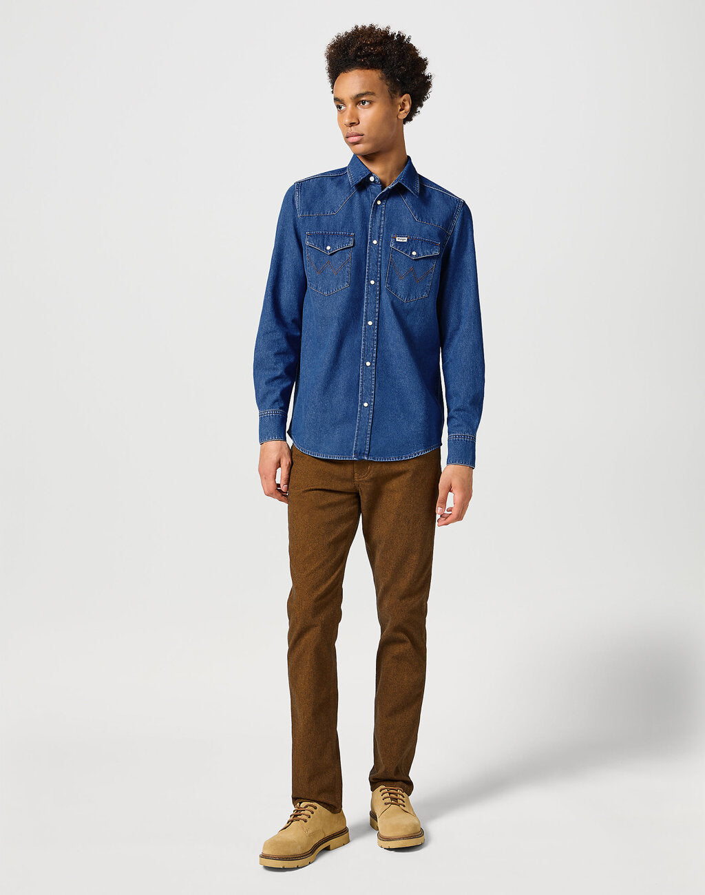 WRANGLER MĘSKA KOSZULA WESTERN SHIRT DARK STONE 112357192 W5B4015411