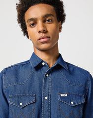WRANGLER MĘSKA KOSZULA WESTERN SHIRT DARK STONE 112357192 W5B4015411