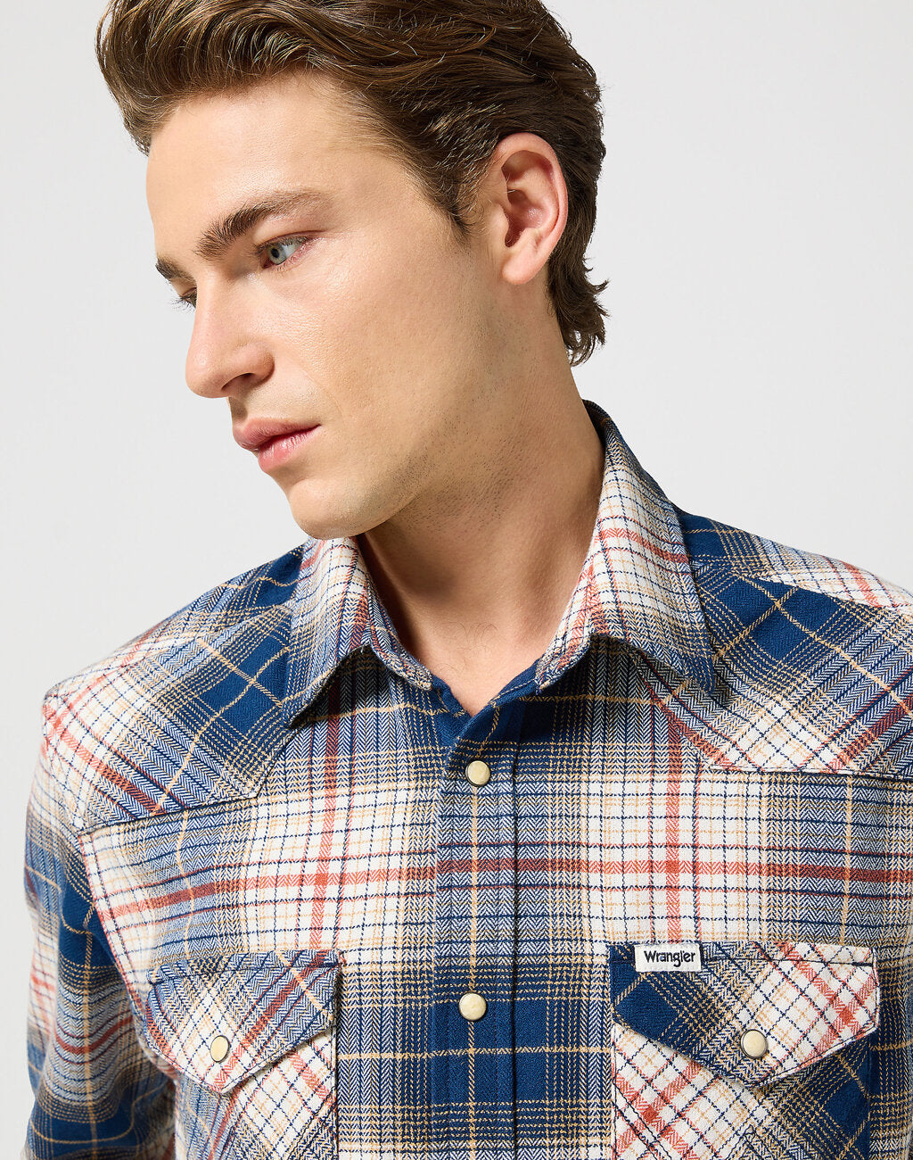 WRANGLER MĘSKA KOSZULA WESTERN SHIRT NAVY RED 112357248 W5B4008852