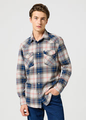 WRANGLER MĘSKA KOSZULA WESTERN SHIRT NAVY RED 112357248 W5B4008852