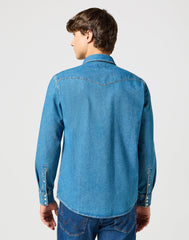 WRANGLER MĘSKA KOSZULA WESTERN SHIRT SEAFOAM SURF 112357194 W5B4008896