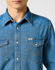 WRANGLER MĘSKA KOSZULA WESTERN SHIRT SEAFOAM SURF 112357194 W5B4008896