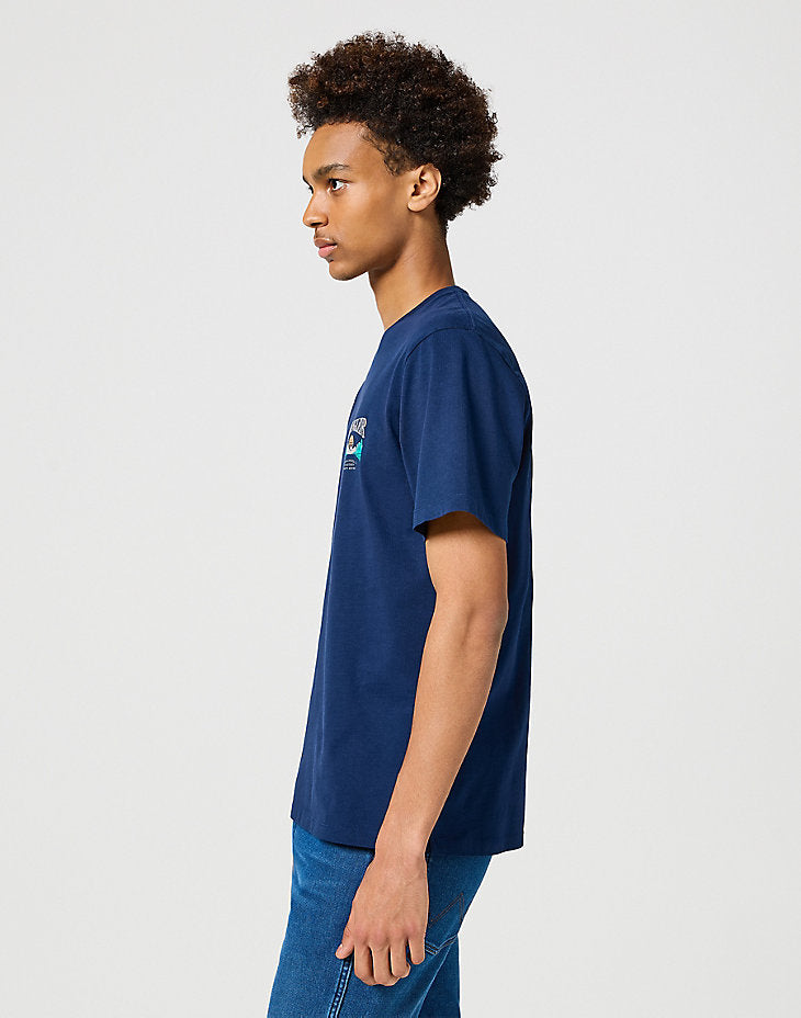 WRANGLER MĘSKA KOSZULKA GRAPHIC TEE NAVY 112357262 W751017358