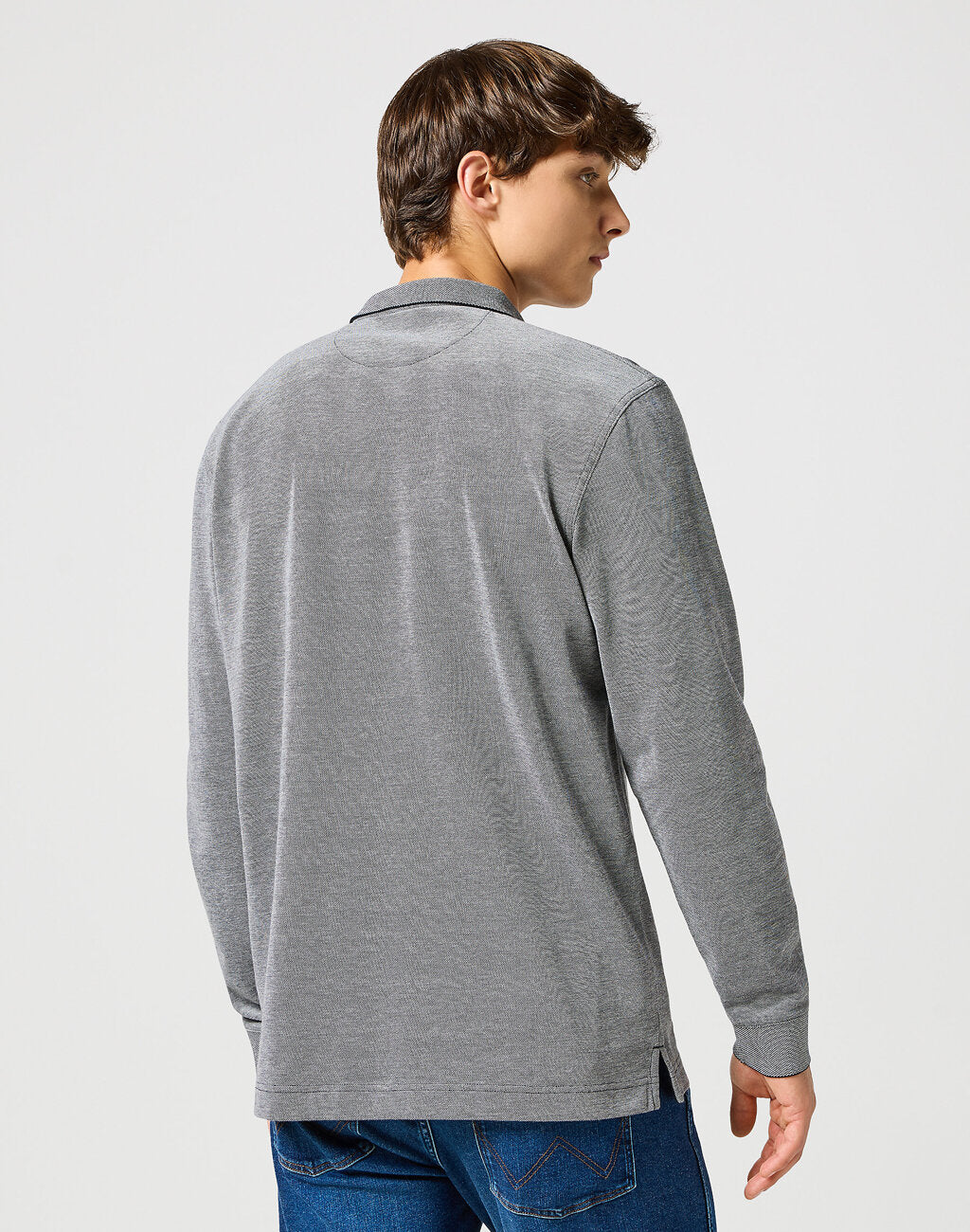 Męska Koszulka Wrangler LS Refined Polo Black 112357204 W8F3011936