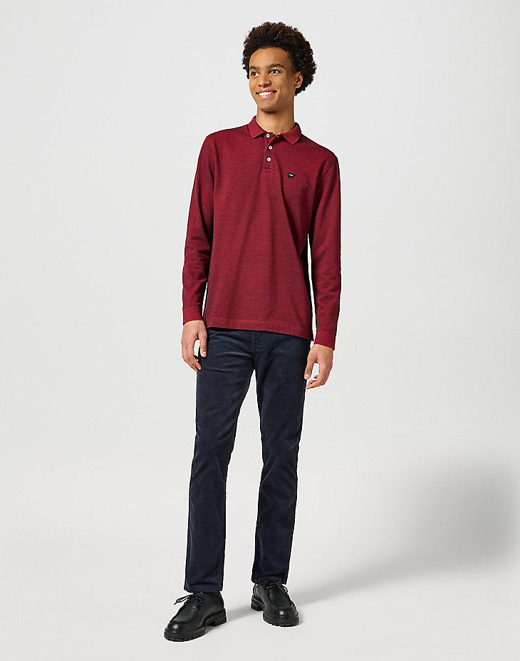 WRANGLER MĘSKA KOSZULKA LS REFINED POLO RED 112357286 W8F3018117