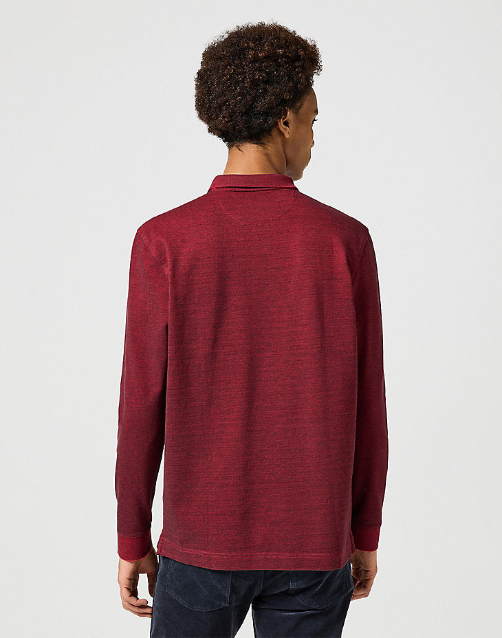 WRANGLER MĘSKA KOSZULKA LS REFINED POLO RED 112357286 W8F3018117