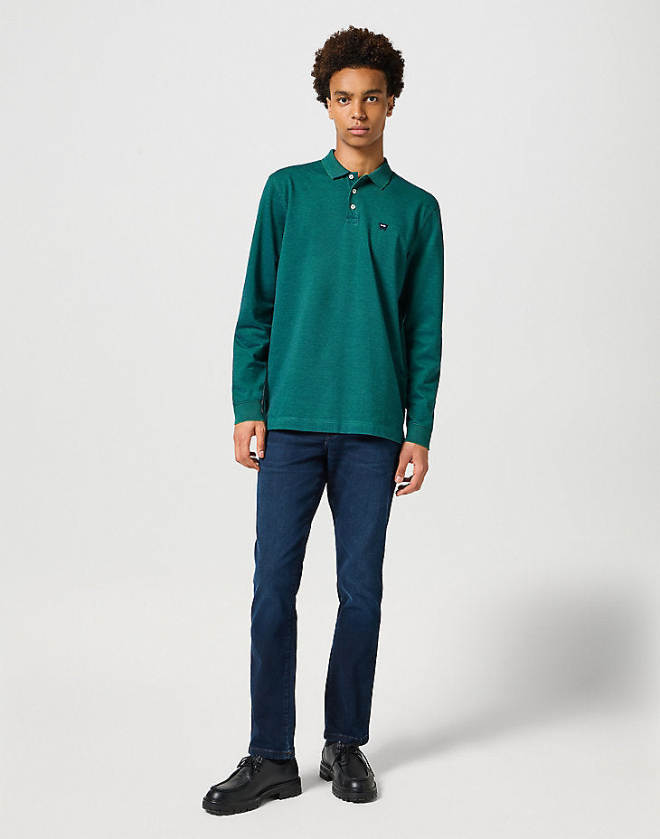 WRANGLER MĘSKA KOSZULKA LS REFINED POLO VERDANT GREEN 112357285 W8F3014320
