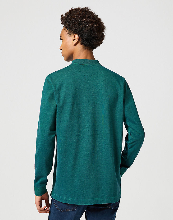 WRANGLER MĘSKA KOSZULKA LS REFINED POLO VERDANT GREEN 112357285 W8F3014320
