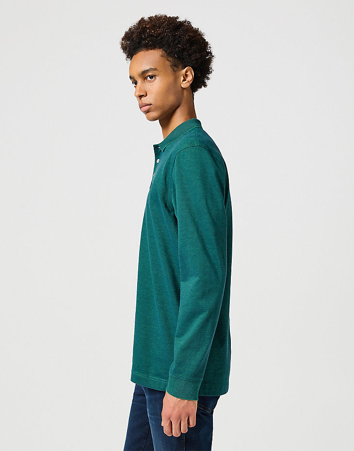 WRANGLER MĘSKA KOSZULKA LS REFINED POLO VERDANT GREEN 112357285 W8F3014320
