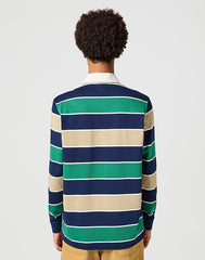 WRANGLER MĘSKA KOSZULKA LS RUGBY POLO NAVY STRIPE 112357371 W7B6014008