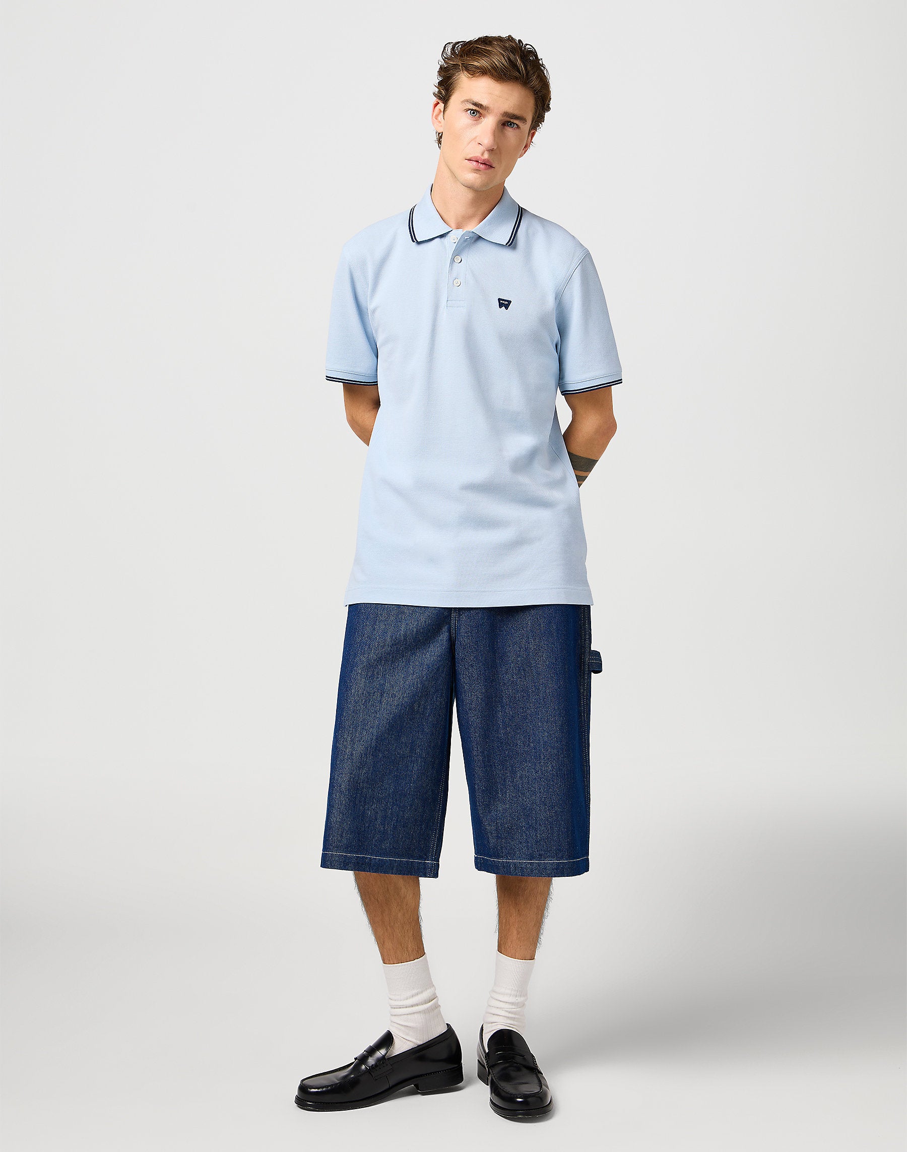 Wrangler Męska Koszulka Polo Shirt Niagara Mist 112362830