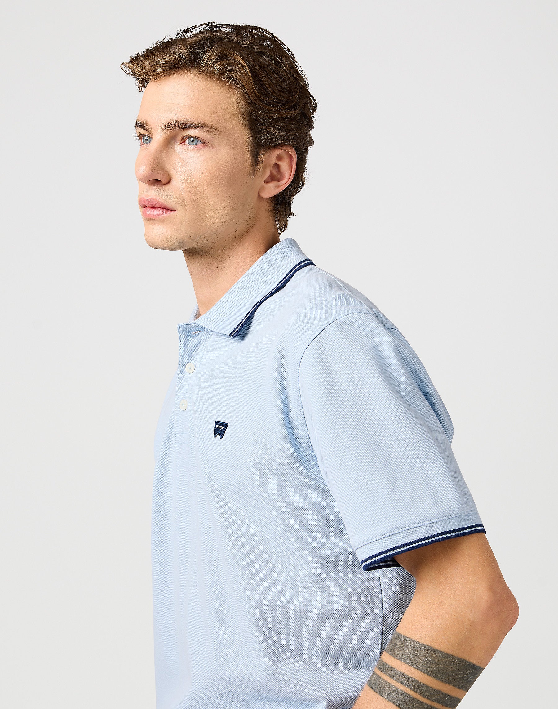 Wrangler Męska Koszulka Polo Shirt Niagara Mist 112362830