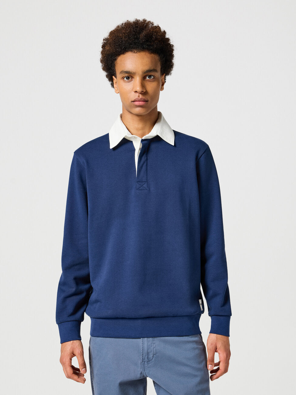 WRANGLER MĘSKA KOSZULKA POLO SWEATSHIRT NAVY 112357373 W7U5017358