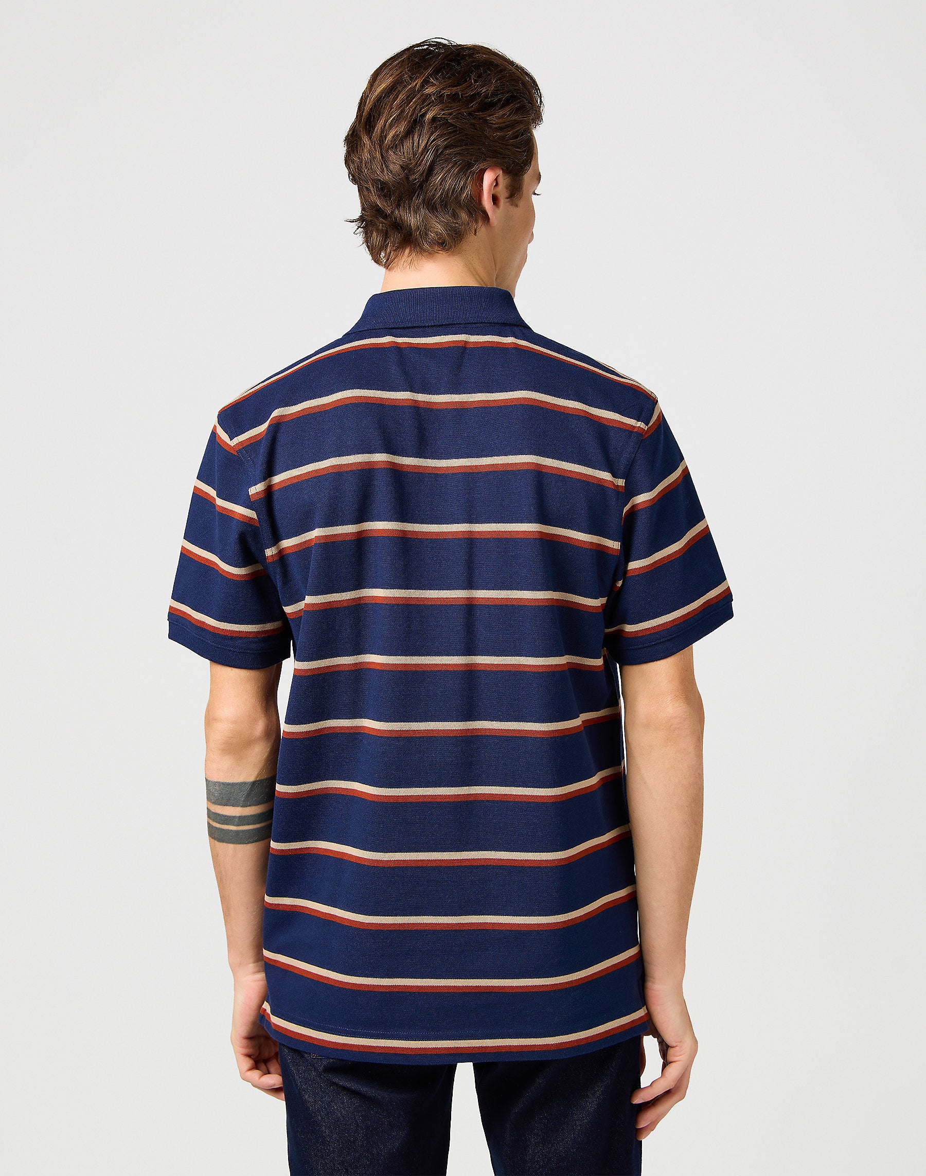 Wrangler Męska Koszulka Stripe Polo Shirt Navy 112362827