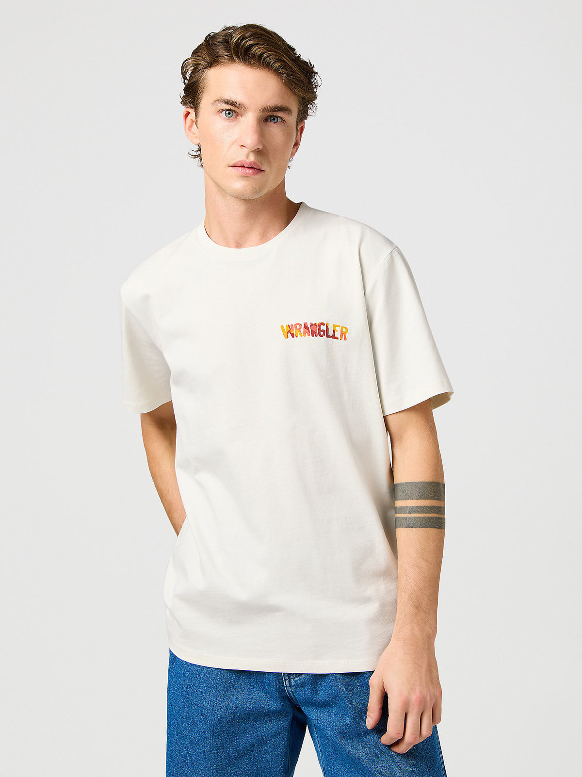 Wrangler Męska Koszulka Big Graphic Tee Vintage White 112362809