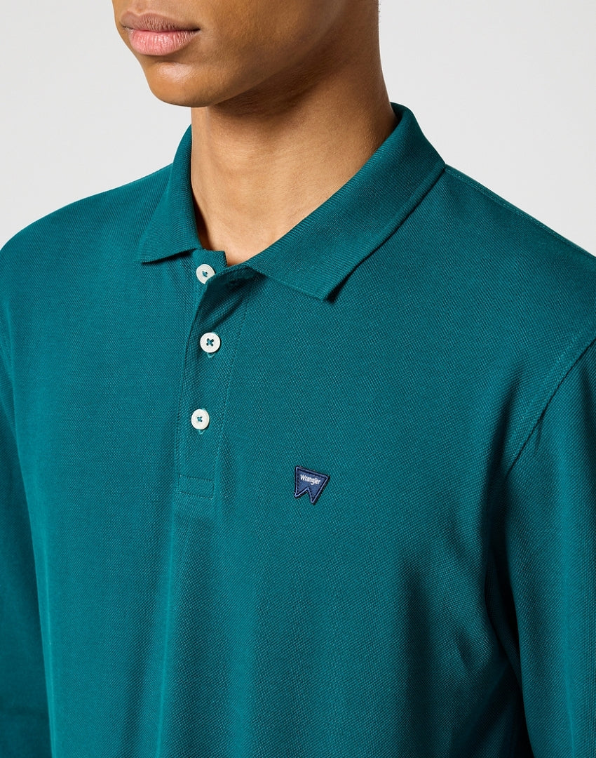 WRANGLER MĘSKA KOSZULKA WRANGLER LS POLO DEEP TEAL 112355058