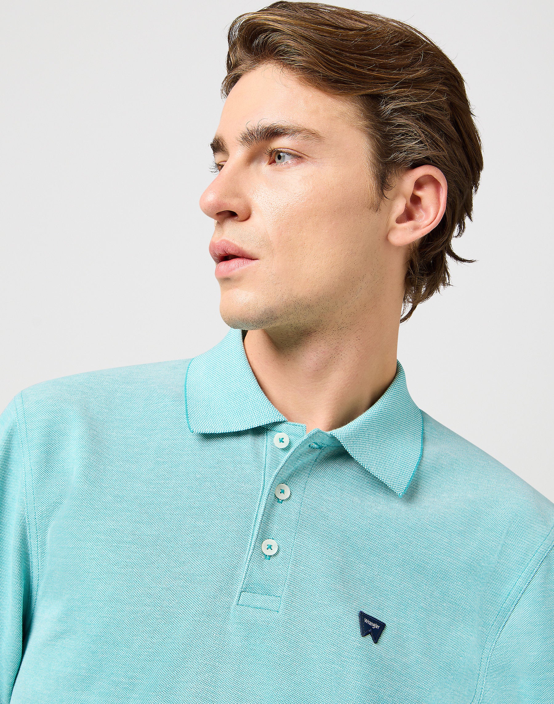Męska Koszulka Polo Wrangler Refined Polo Shirt Teal 112362834