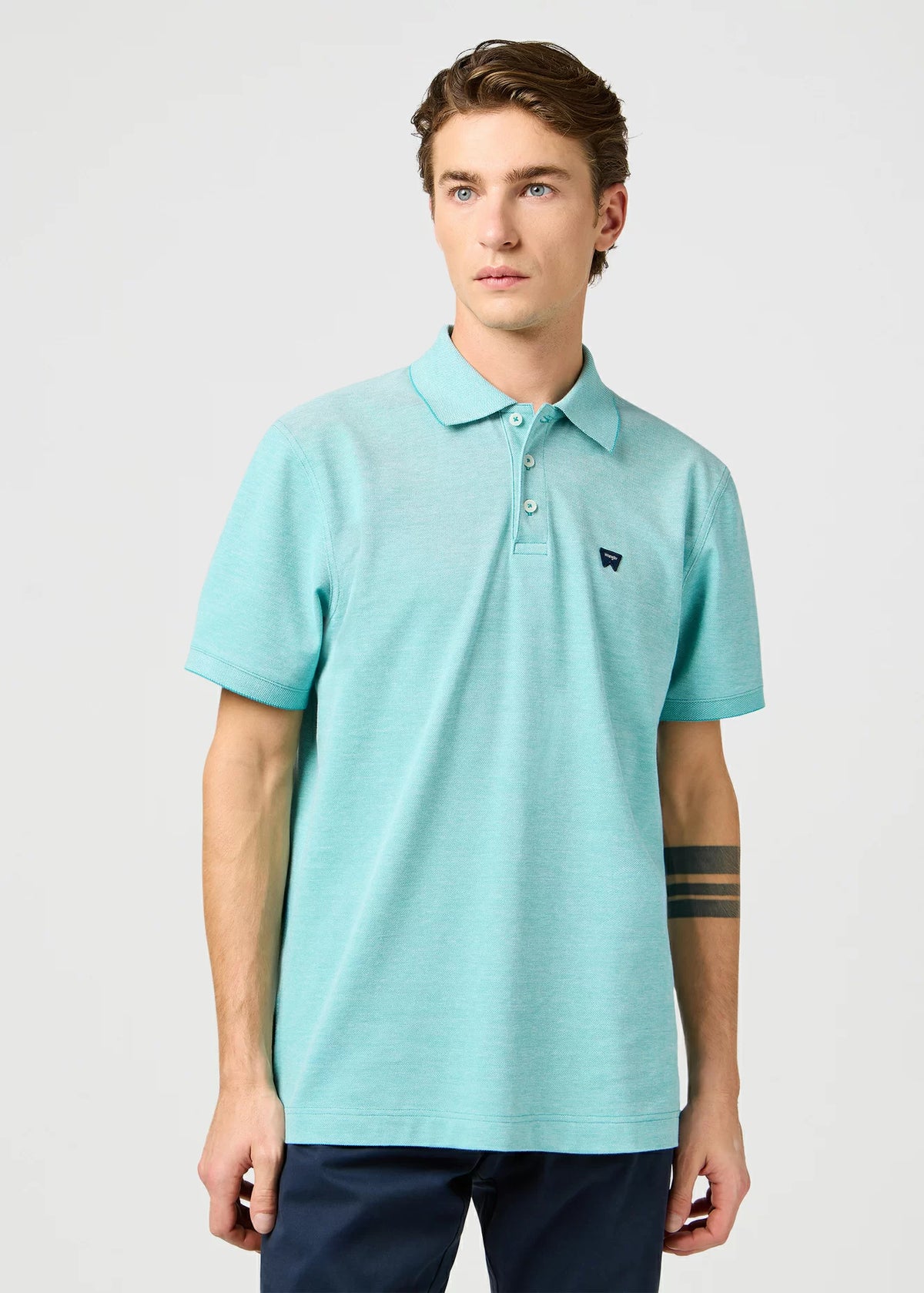 Męska Koszulka Polo Wrangler Refined Polo Shirt Teal 112362834