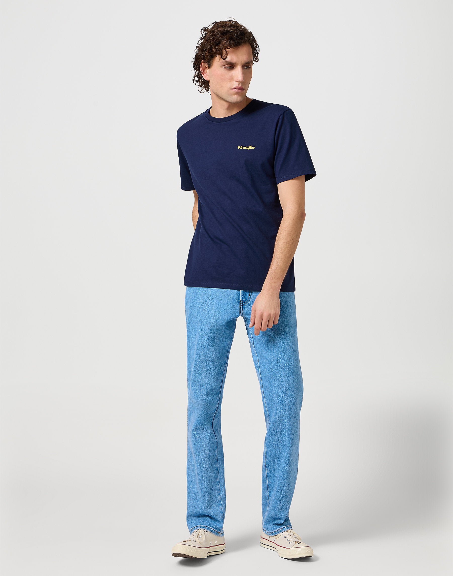 WRANGLER MĘSKA KOSZULKA WRANGLER SMALL LOGO TEE NAVY 112362369