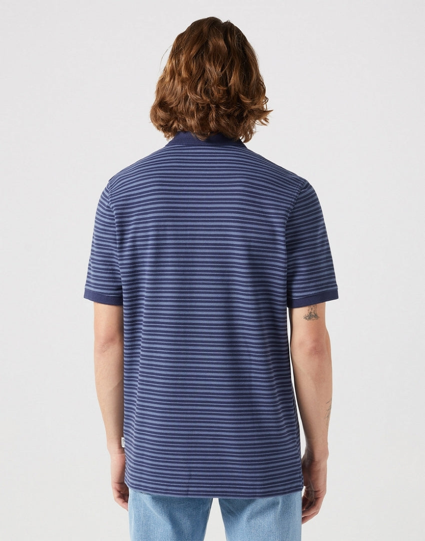 WRANGLER MĘSKA KOSZULKA WRANGLER SS STRIPE POLO NAVY 112351395