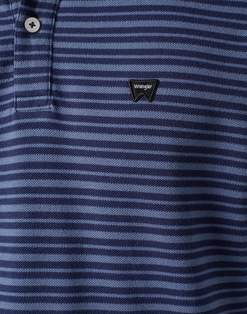 WRANGLER MĘSKA KOSZULKA WRANGLER SS STRIPE POLO NAVY 112351395
