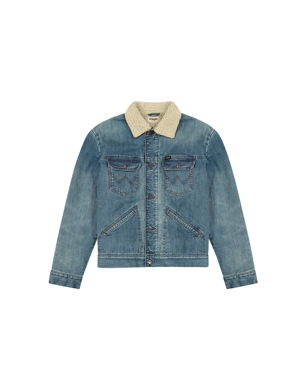 Męska Kurtka Jeansowa Wrangler 124MJ Sherpa Sage Wash 112357271 W4MS008821