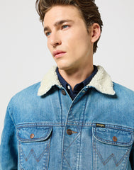 Męska Kurtka Jeansowa Wrangler 124MJ Sherpa Sage Wash 112357271 W4MS008821