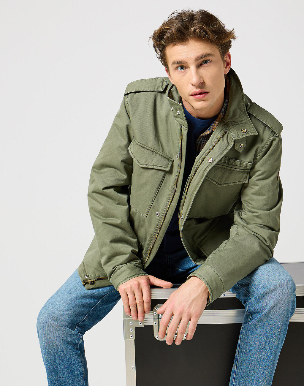 WRANGLER MĘSKA KURTKA ZIMOWA FIELD JACKET DUSTY OLIVE GREEN 112357273 W4F1013993
