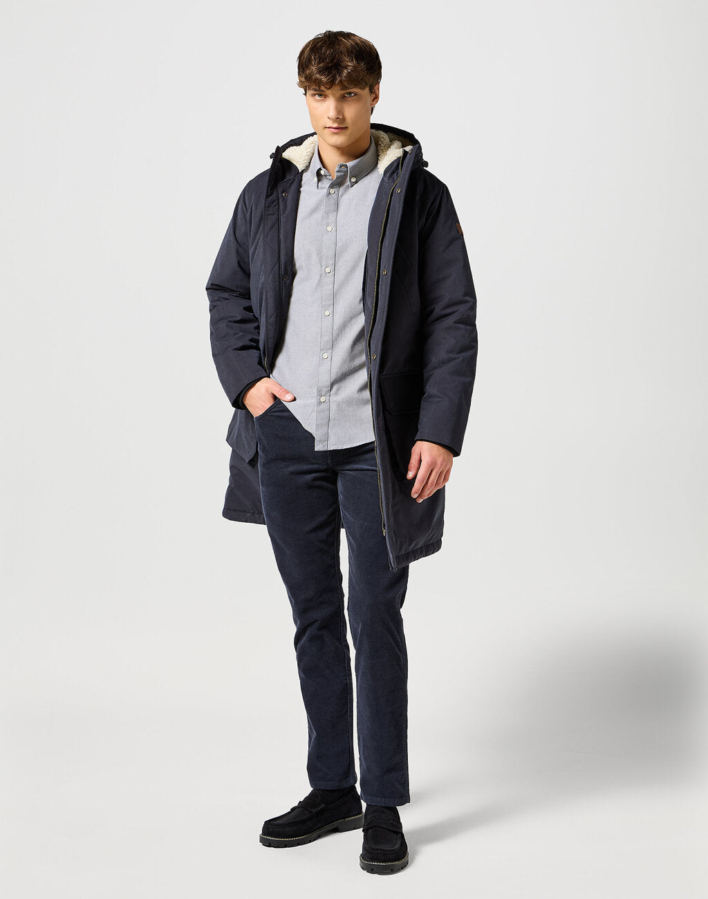 WRANGLER MĘSKA KURTKA ZIMOWA MIDLONG JACKET BLACK 112357423 W44L011936