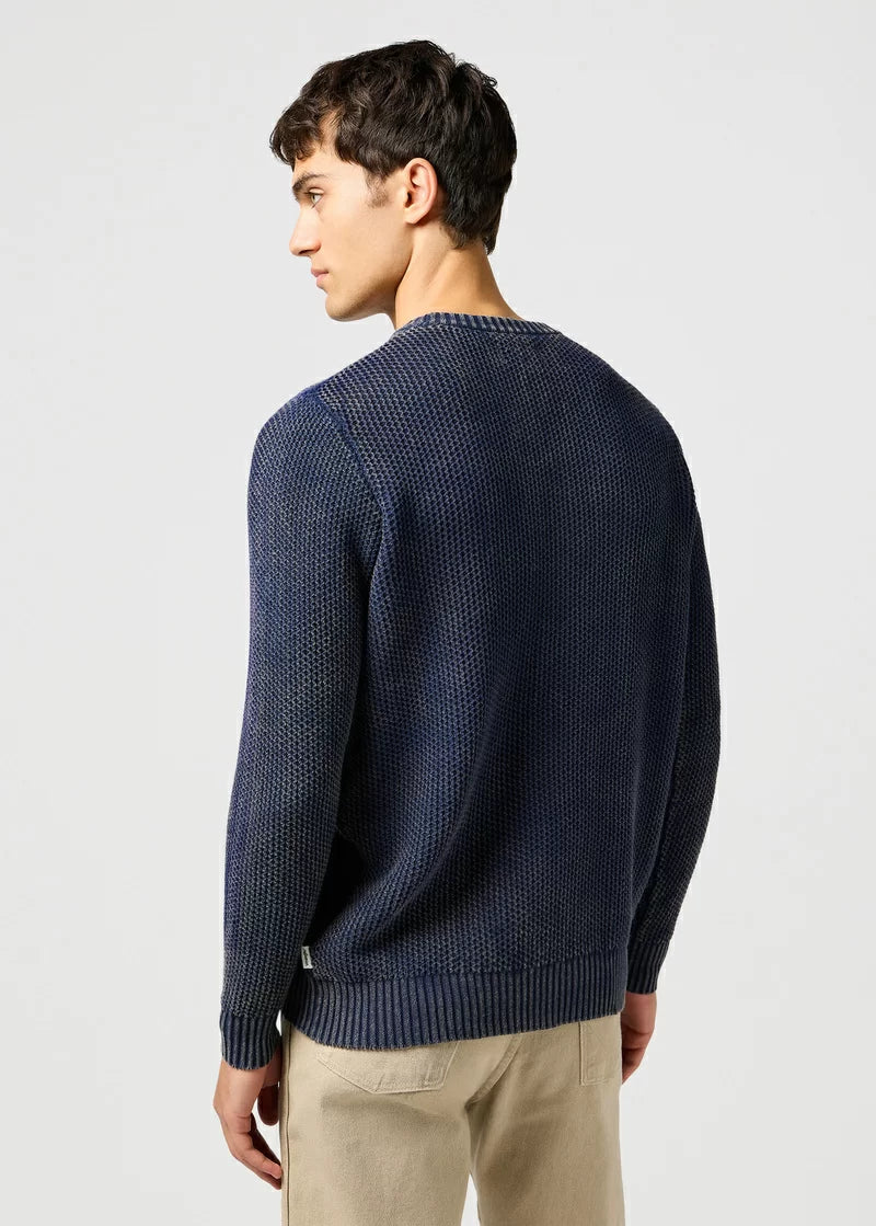 WRANGLER MĘSKA SWETER WRANGLER CREWNECK SWEATER NAVY 112364288