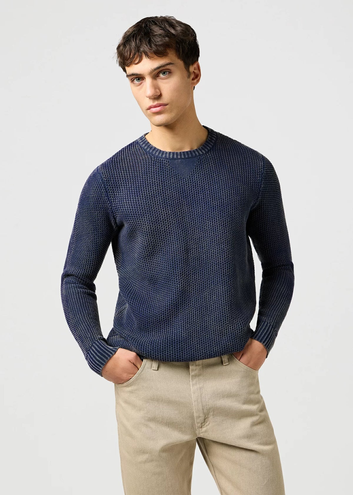 WRANGLER MĘSKA SWETER WRANGLER CREWNECK SWEATER NAVY 112364288