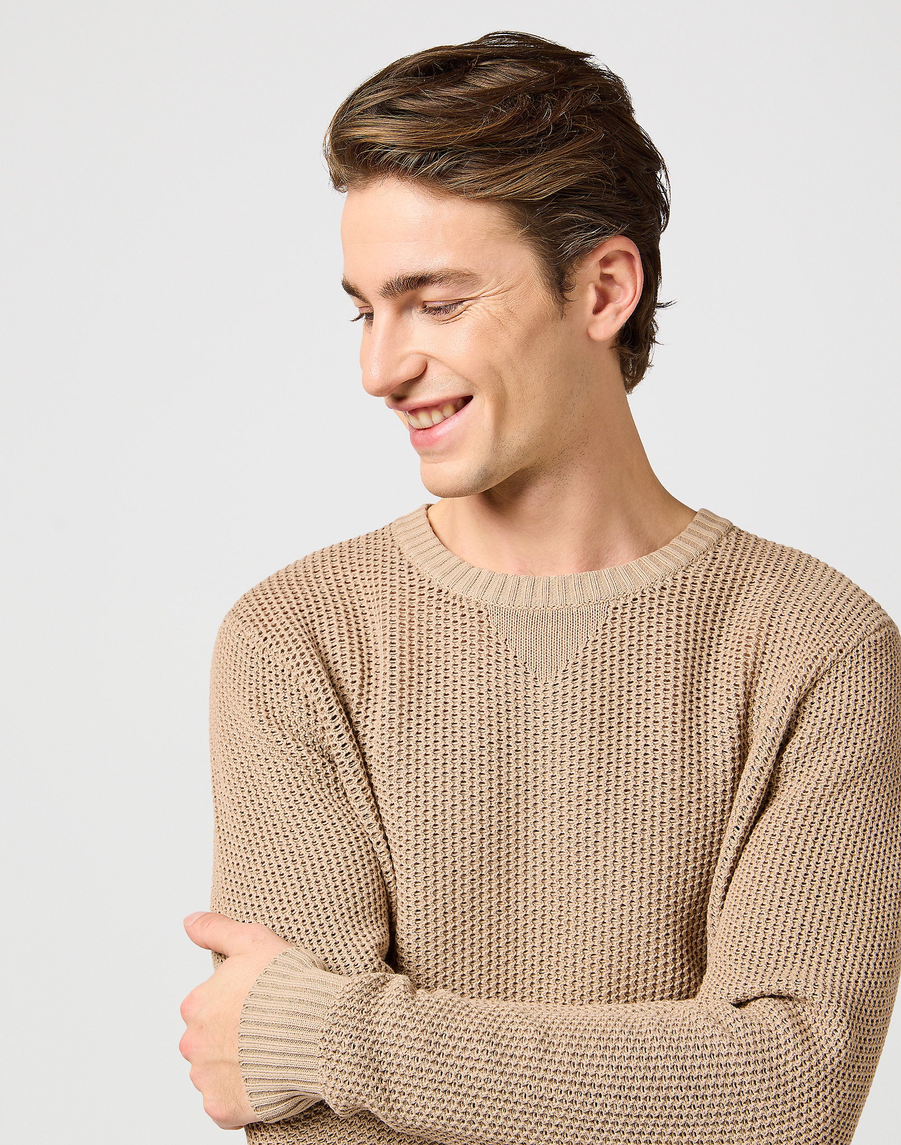 WRANGLER MĘSKA SWETER WRANGLER CREWNECK SWEATER TIMBERWOLF 112364321