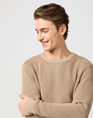 WRANGLER MĘSKA SWETER WRANGLER CREWNECK SWEATER TIMBERWOLF 112364321