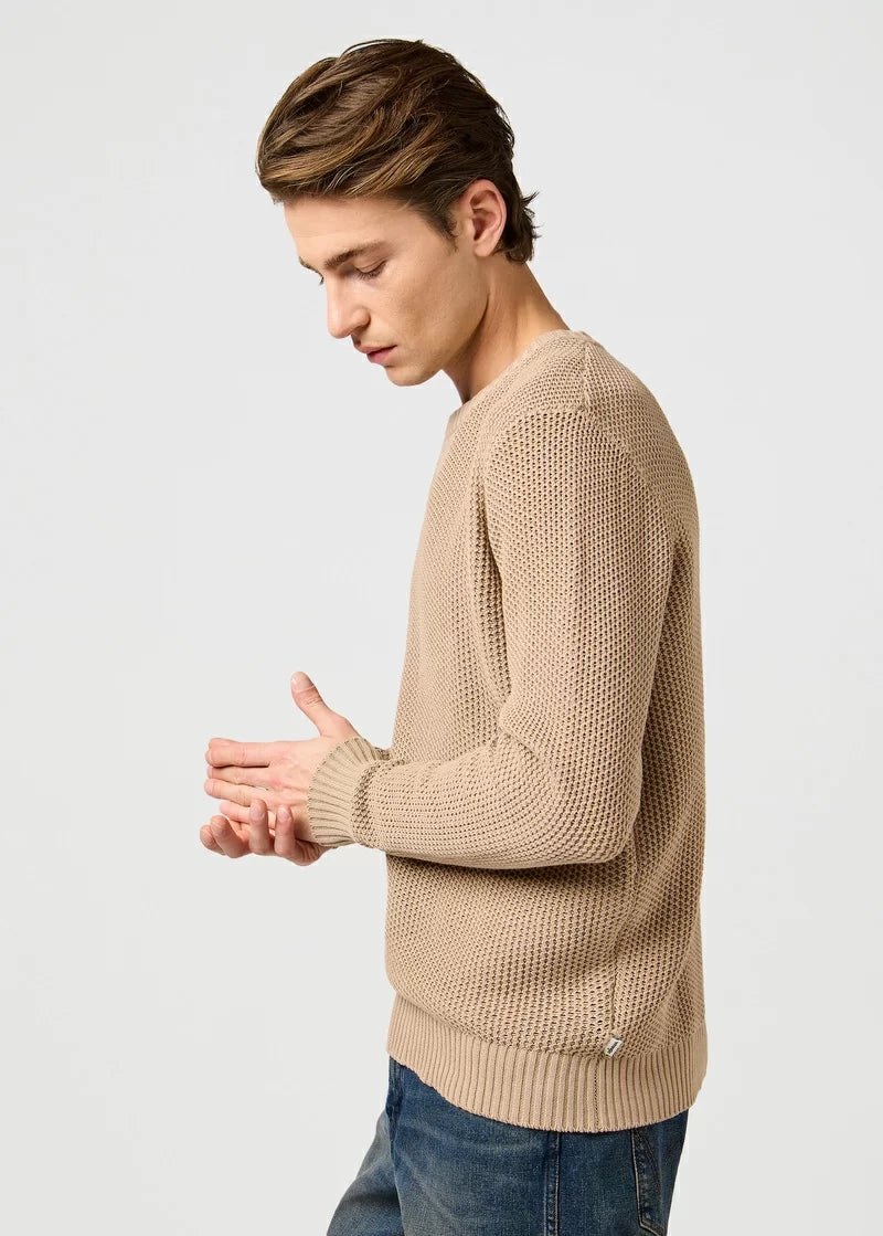 WRANGLER MĘSKA SWETER WRANGLER CREWNECK SWEATER TIMBERWOLF 112364321