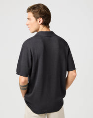 WRANGLER MĘSKA SWETER WRANGLER SS POLO SWEATER FADED BLACK 112364286