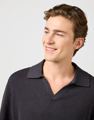 WRANGLER MĘSKA SWETER WRANGLER SS POLO SWEATER FADED BLACK 112364286