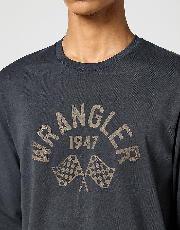 WRANGLER MĘSKI LONG SLEEVE LS GRAPHIC TEE FADED BLACK 112357355 W7T6013642