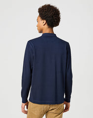 WRANGLER MĘSKI LONG SLEEVE LS REFINED POLO NAVY 112357287 W8F3017358
