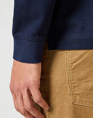 WRANGLER MĘSKI LONG SLEEVE LS REFINED POLO NAVY 112357287 W8F3017358