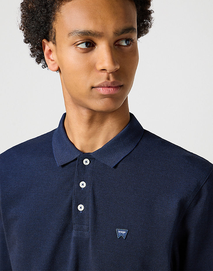 WRANGLER MĘSKI LONG SLEEVE LS REFINED POLO NAVY 112357287 W8F3017358