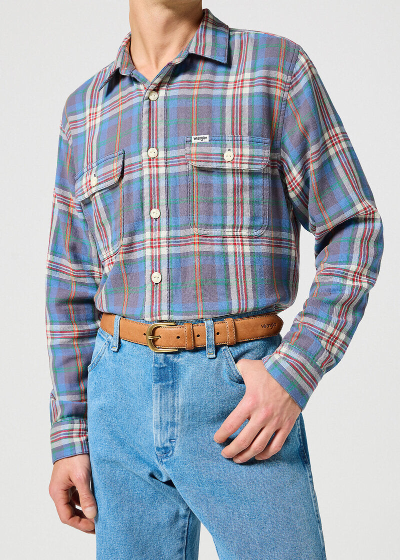 Wrangler Męski Pasek Skórzany Bombato Belt Dark Cognac 112358067 Premium W0cl014422