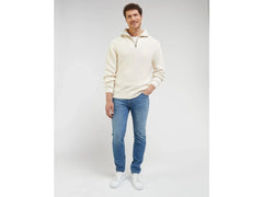 Wrangler Half Zip Knit Męski Sweter Ecru L83Y016990 112341695