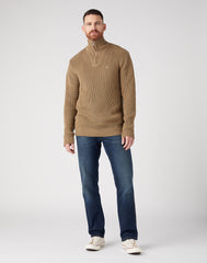 Wrangler Half Zip Knit Męski Sweter Lead W8D0016778 112343105