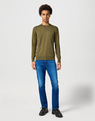 Wrangler Męski Sweter Knit Sweater Ivy Green 112357202 W8F2016396