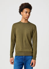 Wrangler Męski Sweter Knit Sweater Ivy Green 112357202 W8F2016396