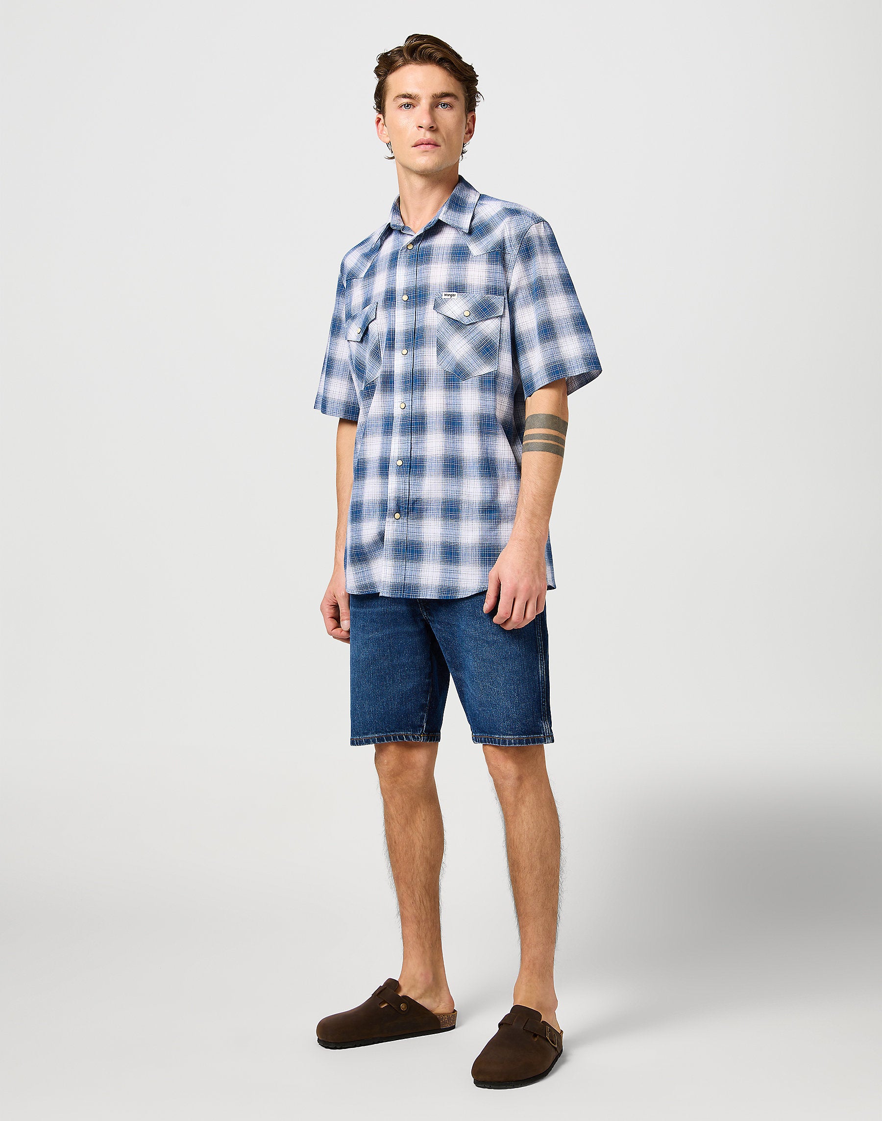 Wrangler Męskie Spodenki Jeansowe Texas Shorts Meadow Haze 112362506