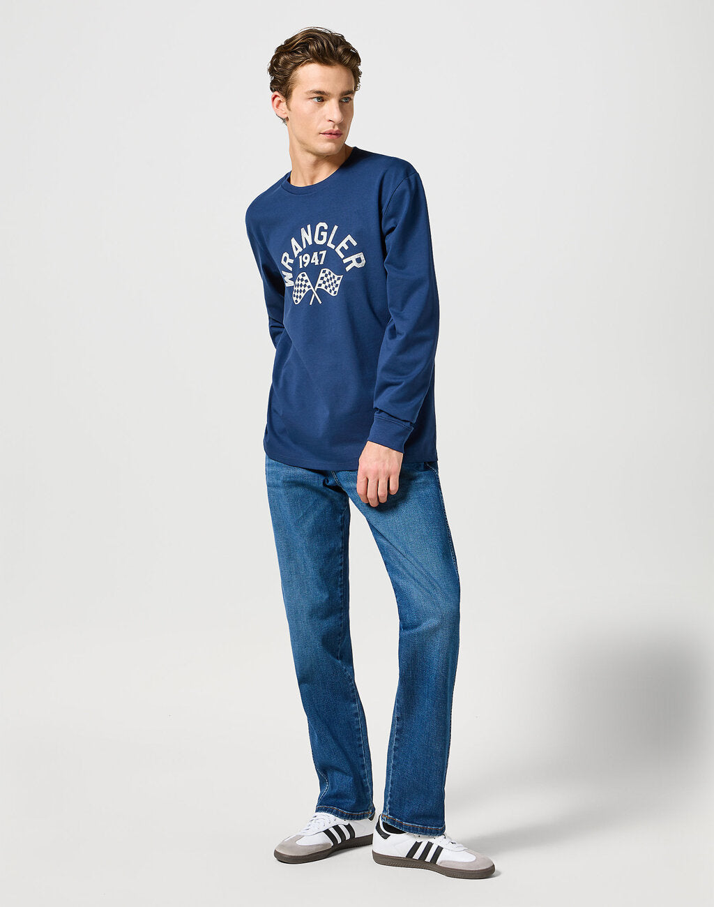 WRANGLER MĘSKIE SPODNIE JEANSOWE FRONTIER OUTLAW INDIGO 112356829 W16V008826
