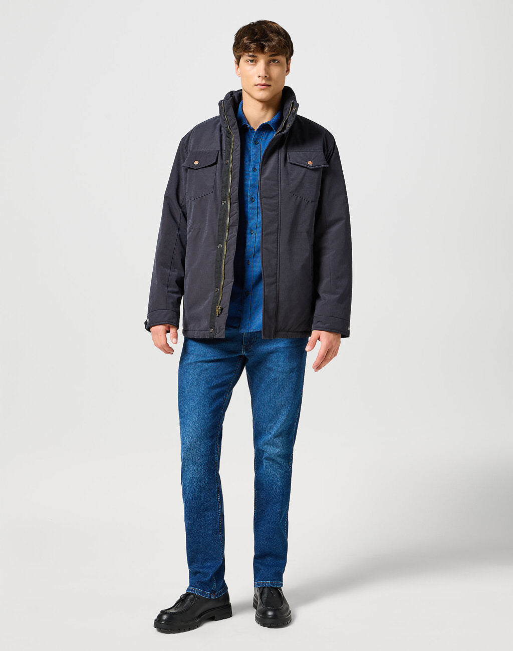 WRANGLER MĘSKIE SPODNIE JEANSOWE GREENSBORO DARK TRAILS 112358221 W15Q008815