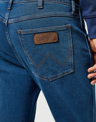 Męskie Spodnie Jeansowe Wrangler Larston Blue Grey 112355025 W18s017416