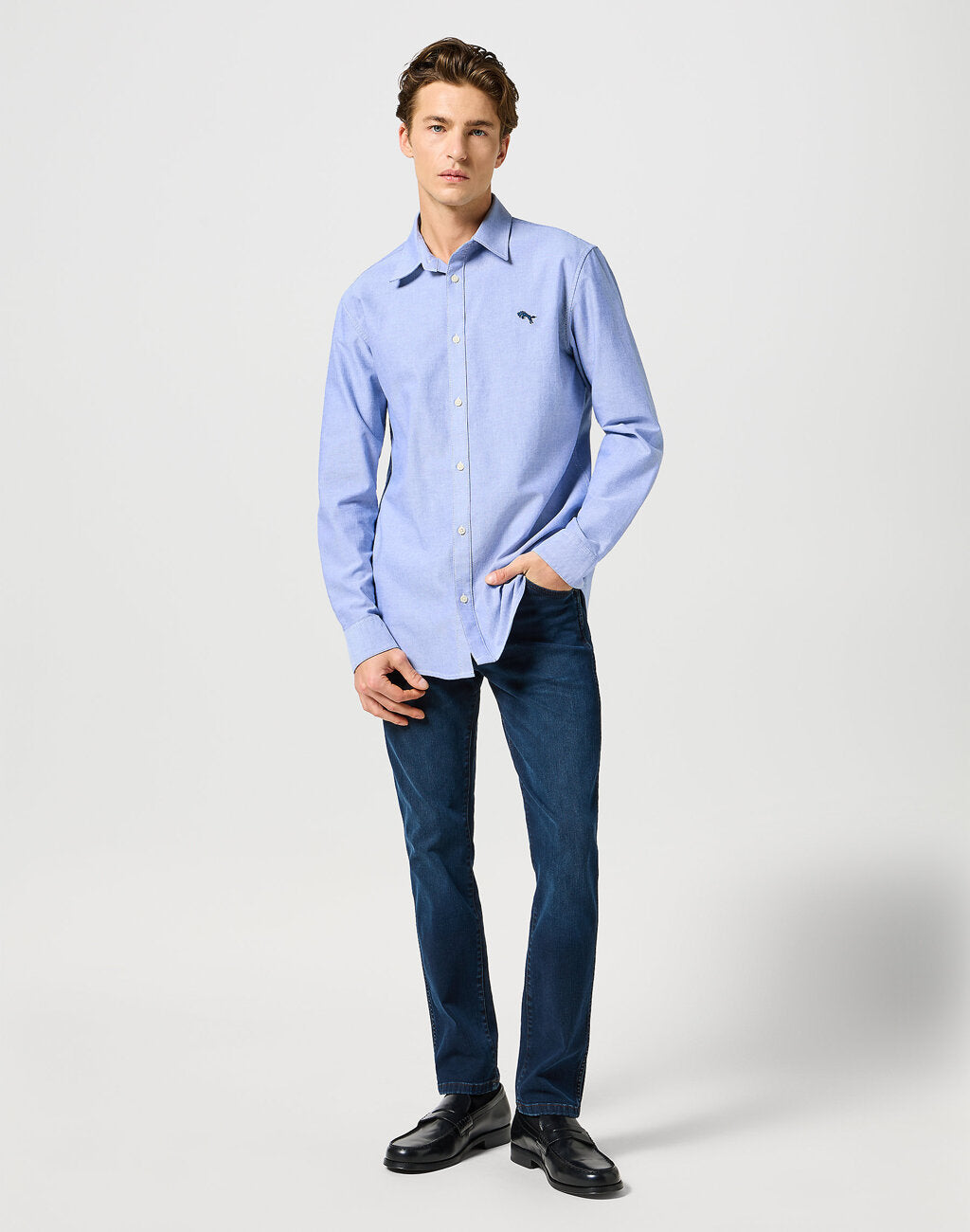 WRANGLER MĘSKIE SPODNIE JEANSOWE LARSTON MIDNIGHT RODEO 112356853 W18S008805